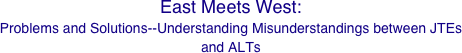 East Meets West: 
Problems and Solutions--Understanding Misunderstandings between JTEs and ALTs